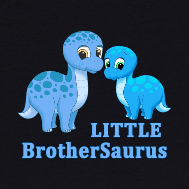 Cute Blue Brontosaurus Little Brother Dinosaur by csforest